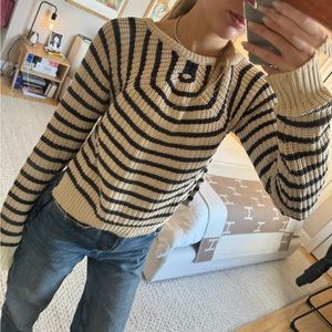 Cute stripe knit sweater!! Worn a few times (no signs of wear).